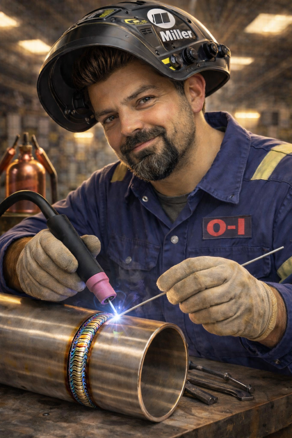 Jeremy Davis TIG welding caricature